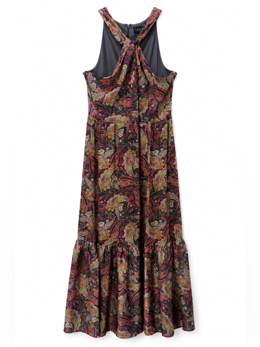 Laundry by Shelli Segal Paisley Maxi Dress Size 8 Boho Ruffle Flowy Sleeveless - Picture 2 of 8